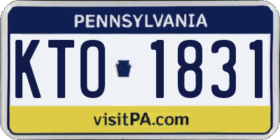 PA license plate KTO1831