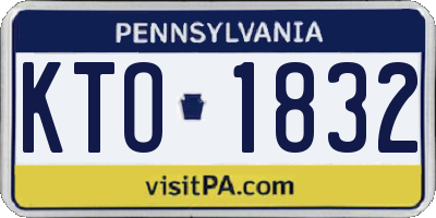 PA license plate KTO1832
