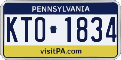 PA license plate KTO1834
