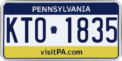 PA license plate KTO1835