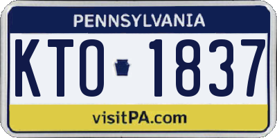 PA license plate KTO1837