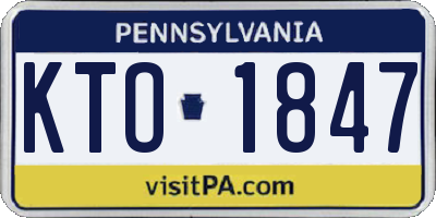PA license plate KTO1847