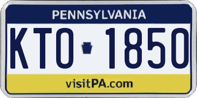 PA license plate KTO1850