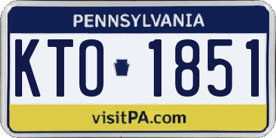 PA license plate KTO1851