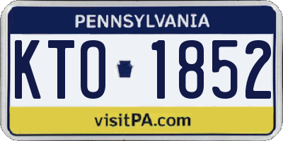 PA license plate KTO1852