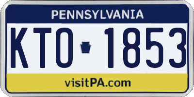 PA license plate KTO1853