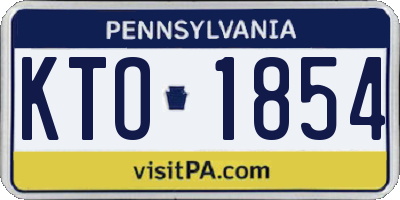 PA license plate KTO1854