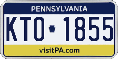 PA license plate KTO1855