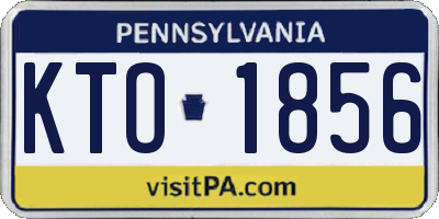 PA license plate KTO1856
