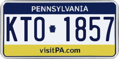 PA license plate KTO1857