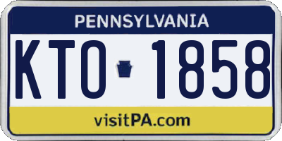 PA license plate KTO1858
