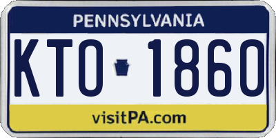PA license plate KTO1860