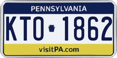PA license plate KTO1862