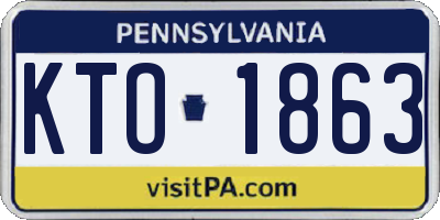 PA license plate KTO1863