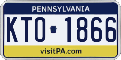 PA license plate KTO1866
