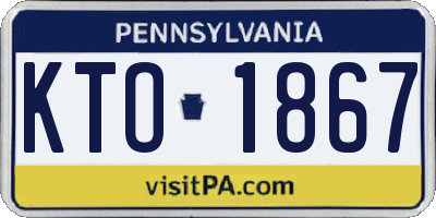 PA license plate KTO1867