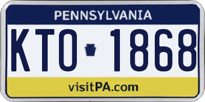 PA license plate KTO1868