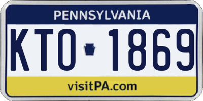 PA license plate KTO1869