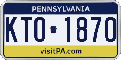 PA license plate KTO1870