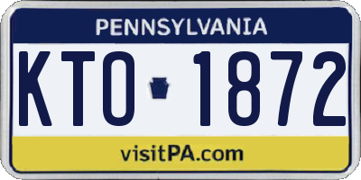 PA license plate KTO1872