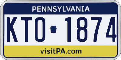 PA license plate KTO1874