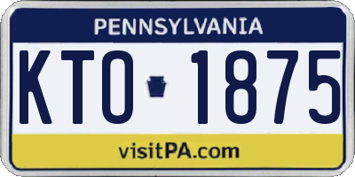 PA license plate KTO1875