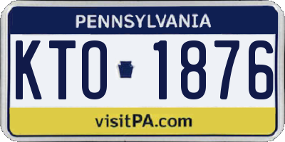 PA license plate KTO1876