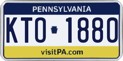 PA license plate KTO1880