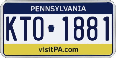 PA license plate KTO1881
