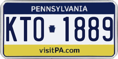 PA license plate KTO1889