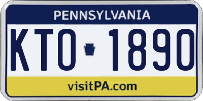 PA license plate KTO1890