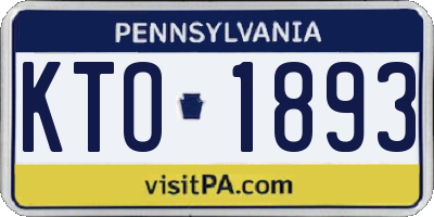 PA license plate KTO1893
