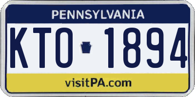 PA license plate KTO1894