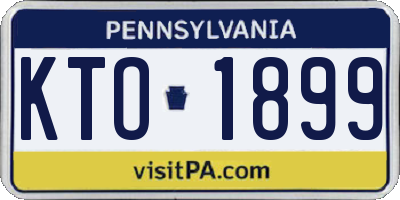 PA license plate KTO1899
