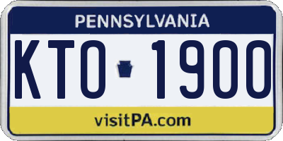 PA license plate KTO1900