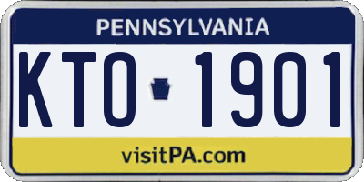 PA license plate KTO1901