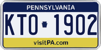 PA license plate KTO1902
