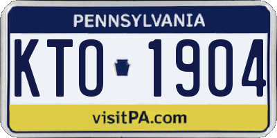 PA license plate KTO1904