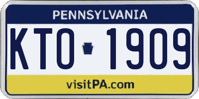 PA license plate KTO1909