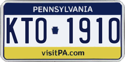 PA license plate KTO1910