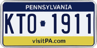 PA license plate KTO1911