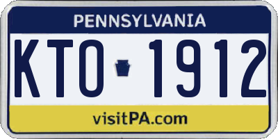 PA license plate KTO1912