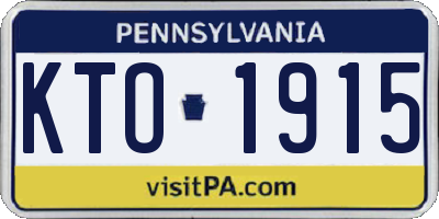 PA license plate KTO1915