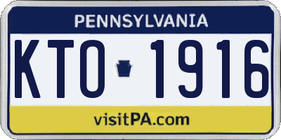 PA license plate KTO1916