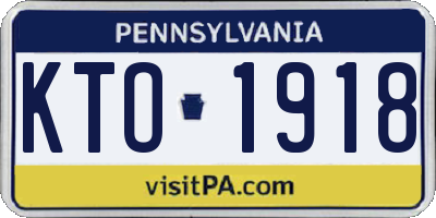 PA license plate KTO1918