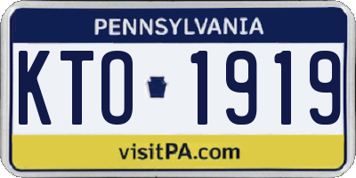 PA license plate KTO1919