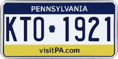PA license plate KTO1921