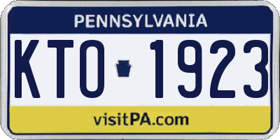 PA license plate KTO1923