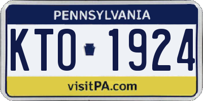 PA license plate KTO1924