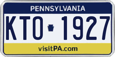 PA license plate KTO1927